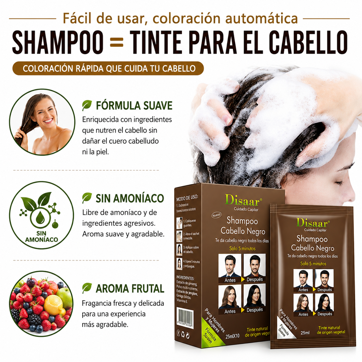 Shampoo Cubre Canas Disaar 25ML x 10Pcs