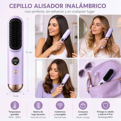 Cepillo Alisador Cabello Inalámbrico