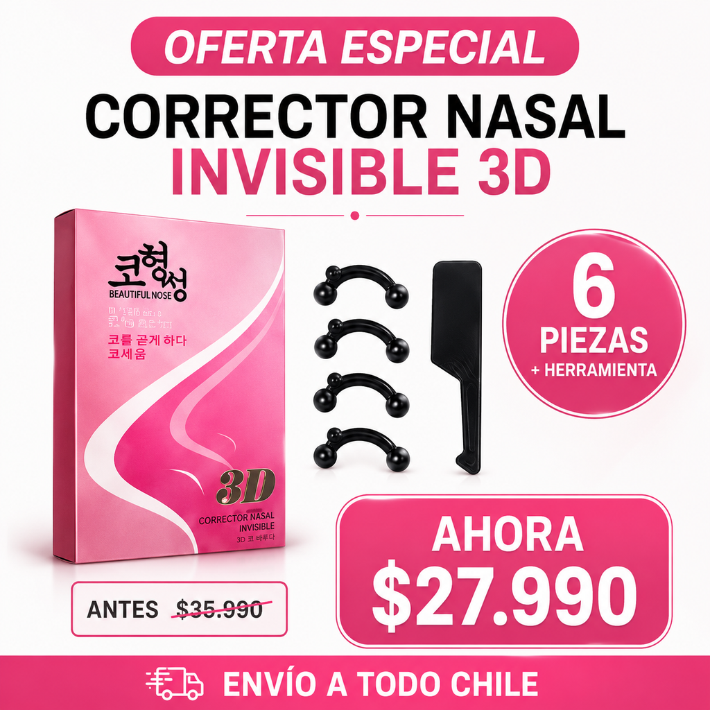 Antes y después del corrector nasal