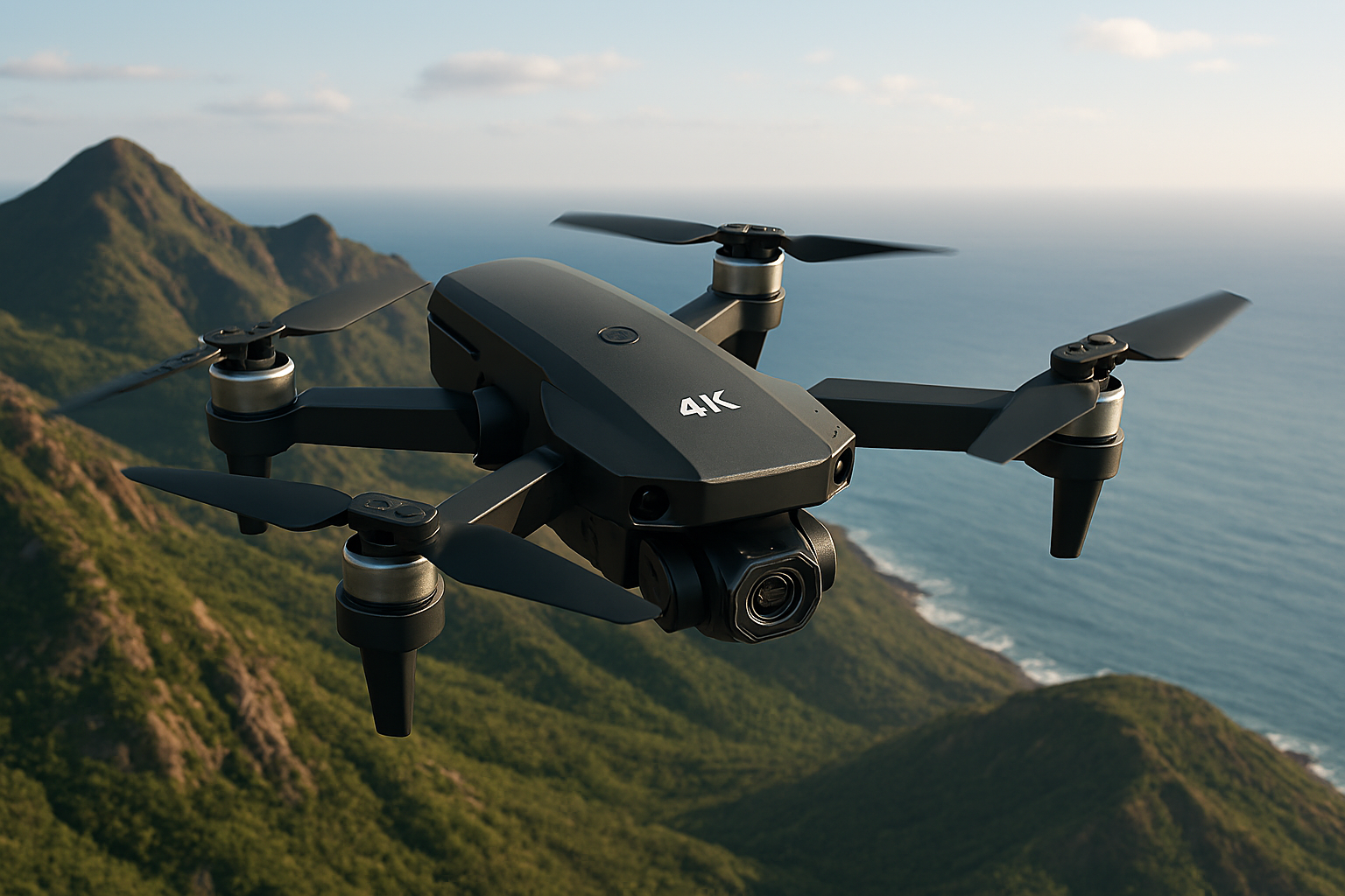 Drone 4K plegable en vuelo