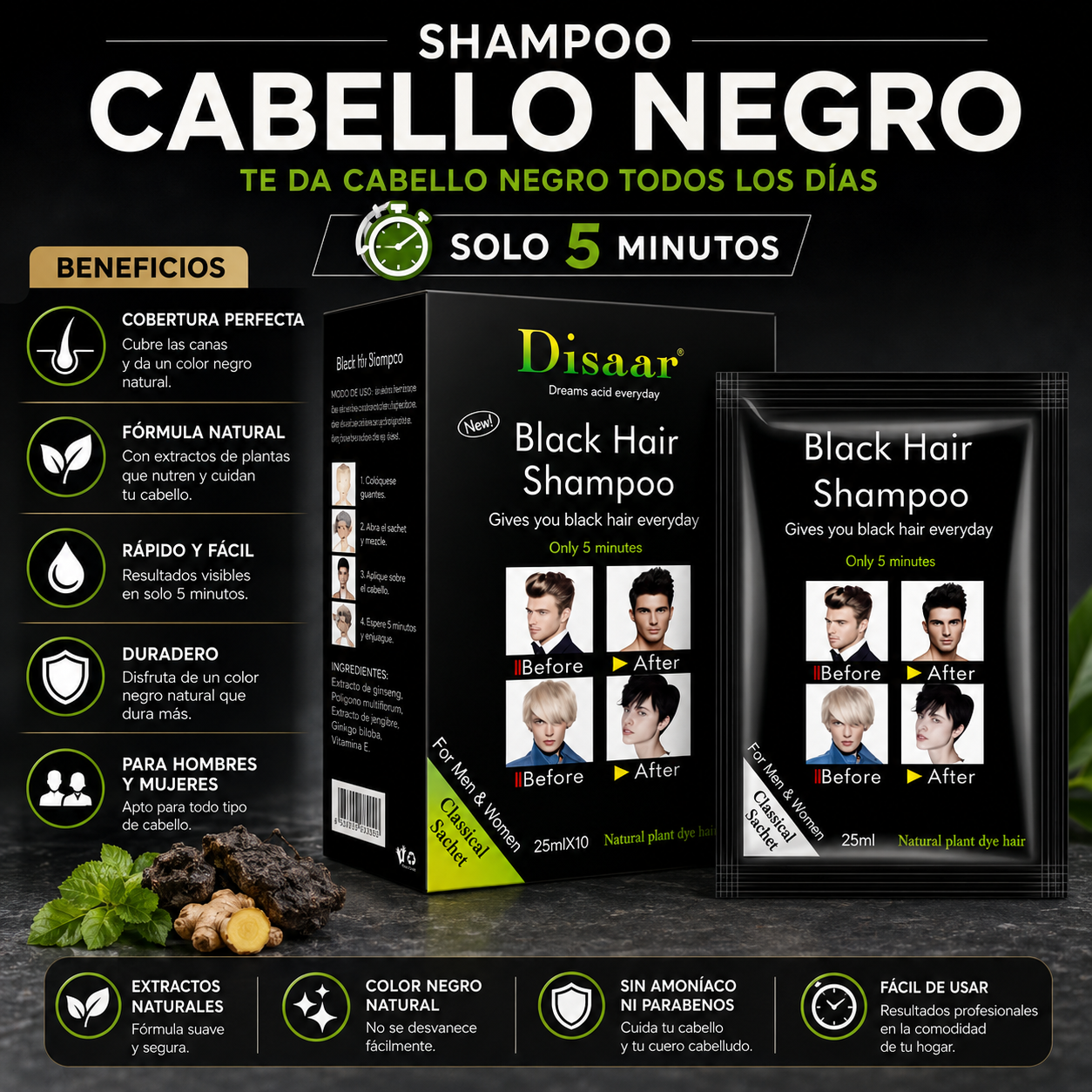 Shampoo Cubre Canas Disaar 25ML x 10Pcs