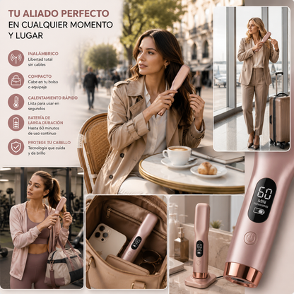 Cepillo Alisador Cabello Inalámbrico