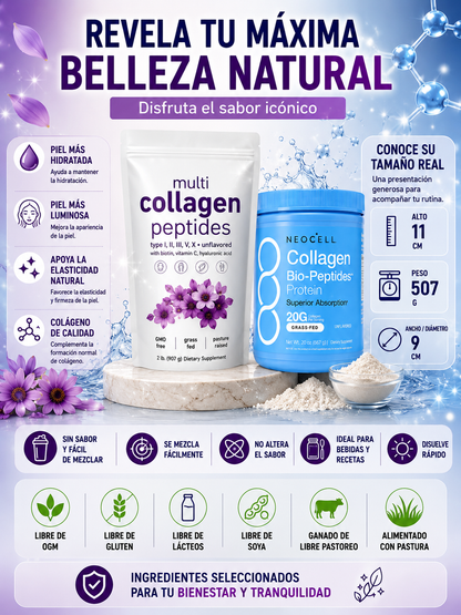 NEOCELL COLAGENO + COLLAGEN PEPTIDES / REJUVENECIMIENTO  CELULAR. LLEVA 2 PAGA 1