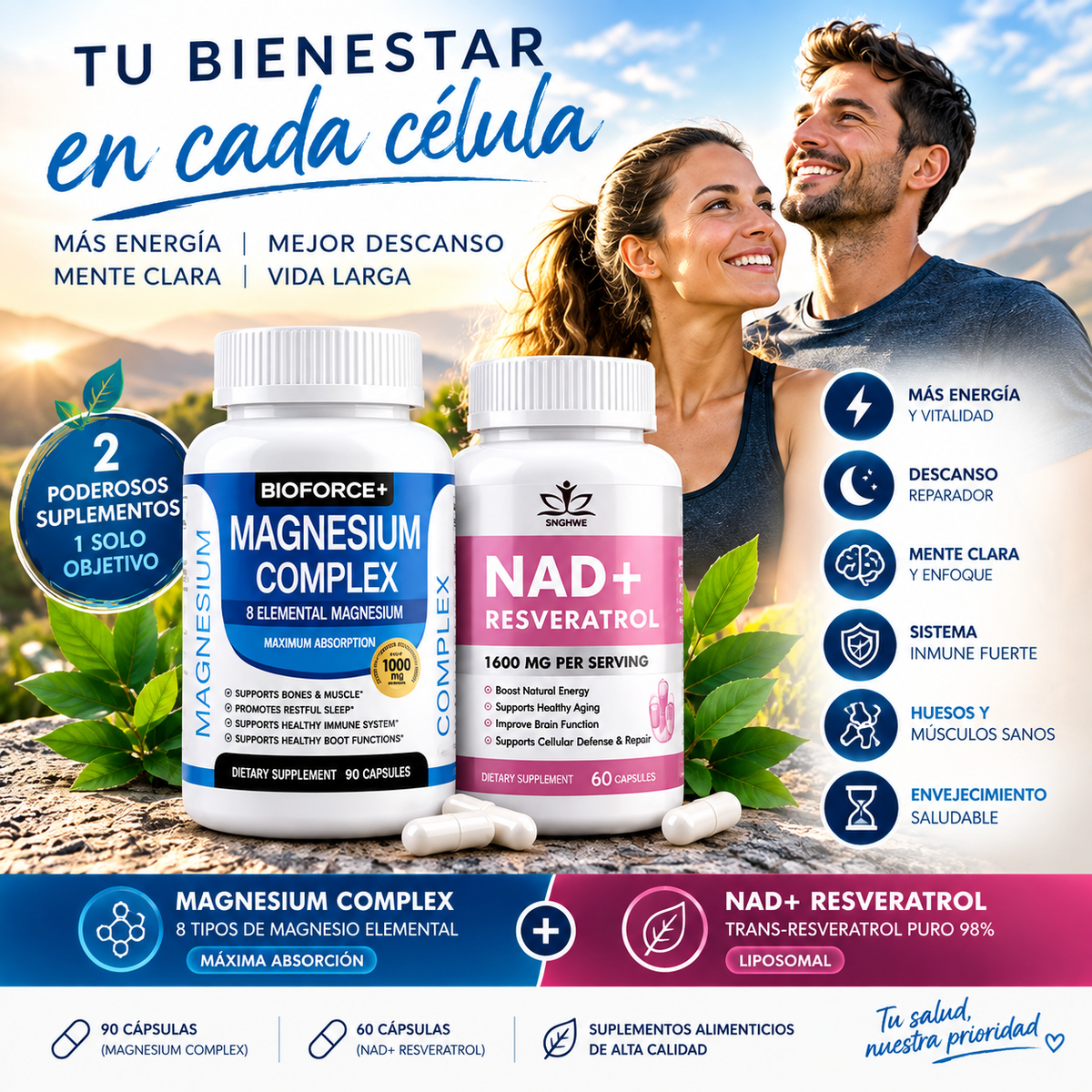 Liposomal NAD+ con Trans-Resveratrol 98%