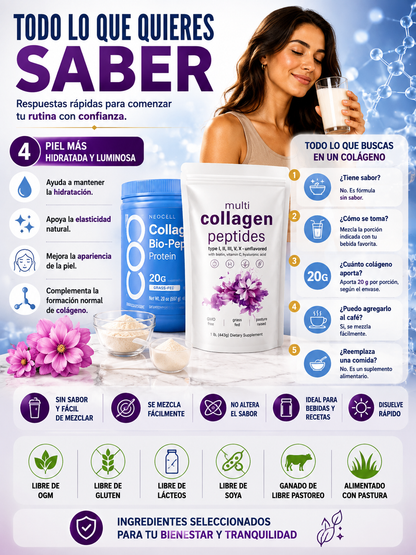 NEOCELL COLAGENO + COLLAGEN PEPTIDES / REJUVENECIMIENTO  CELULAR. LLEVA 2 PAGA 1