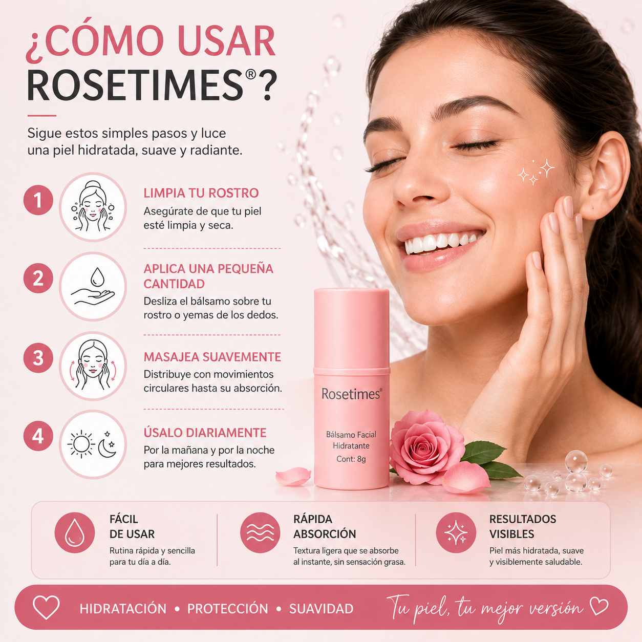 Bálsamo Facial Colágeno 2X. Dile Adiós a líneas de expresión y flacidez