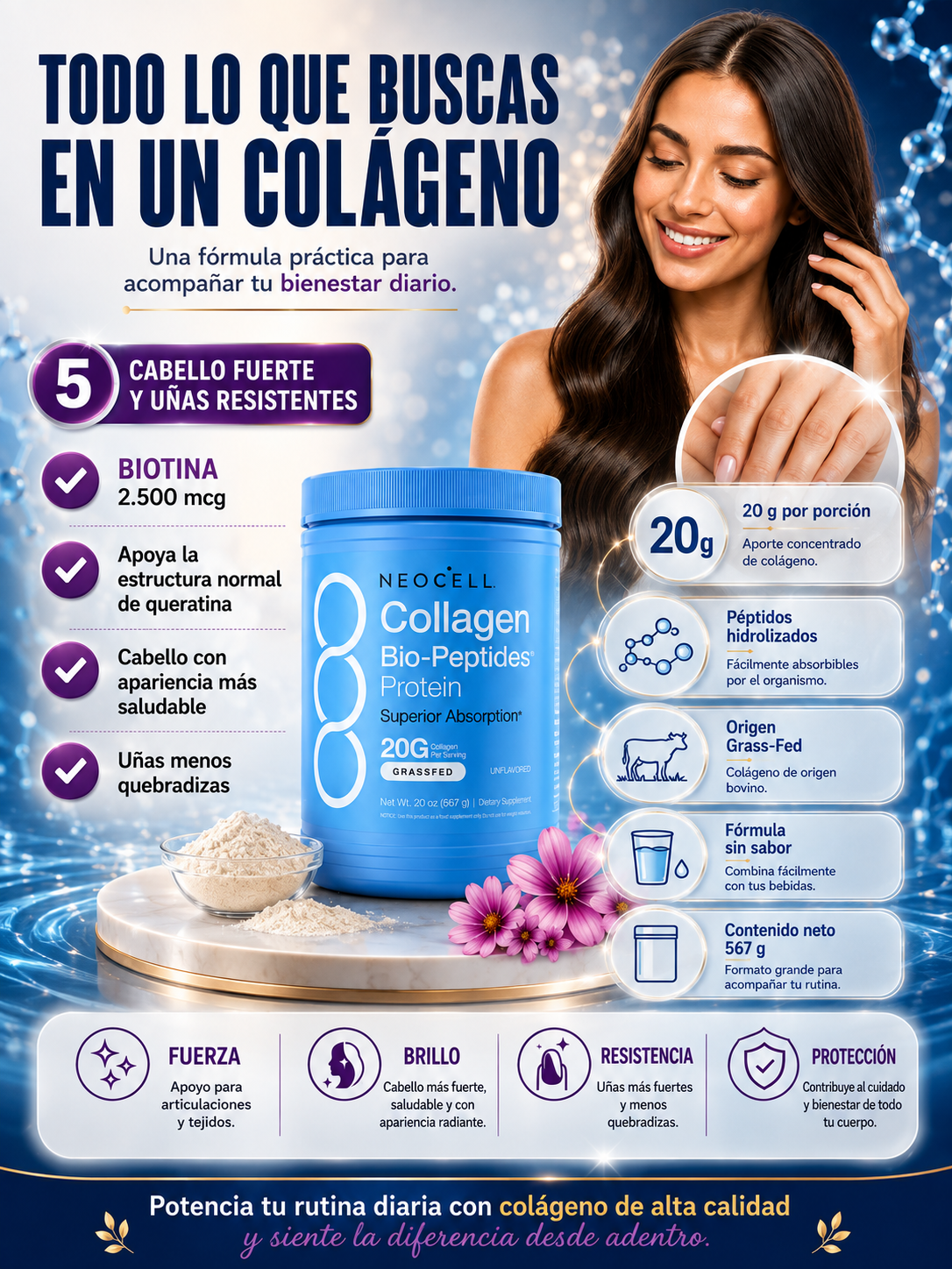 NEOCELL COLAGENO + COLLAGEN PEPTIDES / REJUVENECIMIENTO  CELULAR. LLEVA 2 PAGA 1
