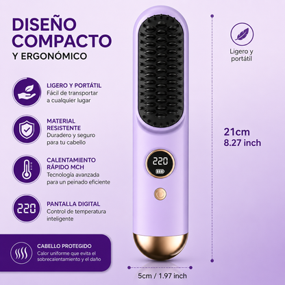 Cepillo Alisador Cabello Inalámbrico