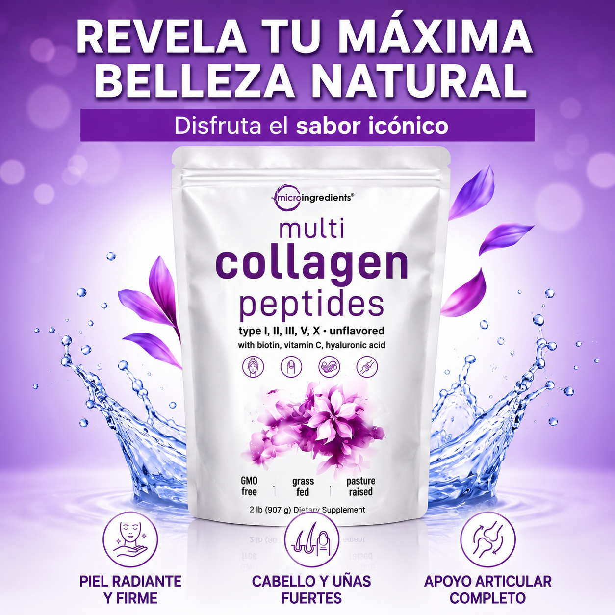 5 PEPTIDOS DE COLÁGENO HIDROLIZADO DE FÁCIL ABSORCIÓN.