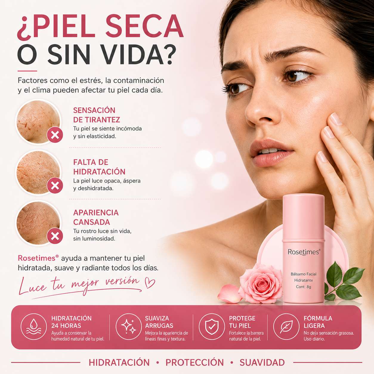Bálsamo Facial Colágeno 2X. Dile Adiós a líneas de expresión y flacidez
