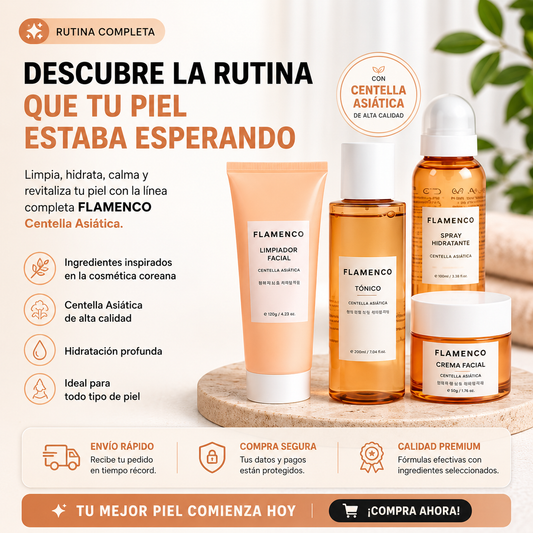 Kit SkinCare COREANO MÁS BUSCADO Centella Asiática flamenco