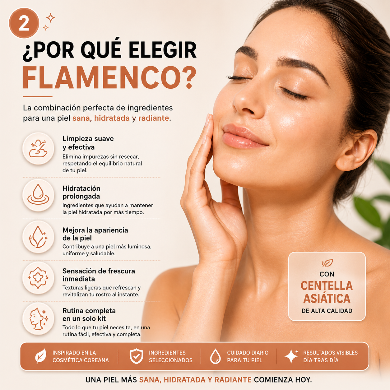 Kit SkinCare COREANO MÁS BUSCADO Centella Asiática flamenco