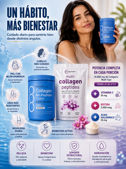 NEOCELL COLAGENO + COLLAGEN PEPTIDES / REJUVENECIMIENTO  CELULAR. LLEVA 2 PAGA 1