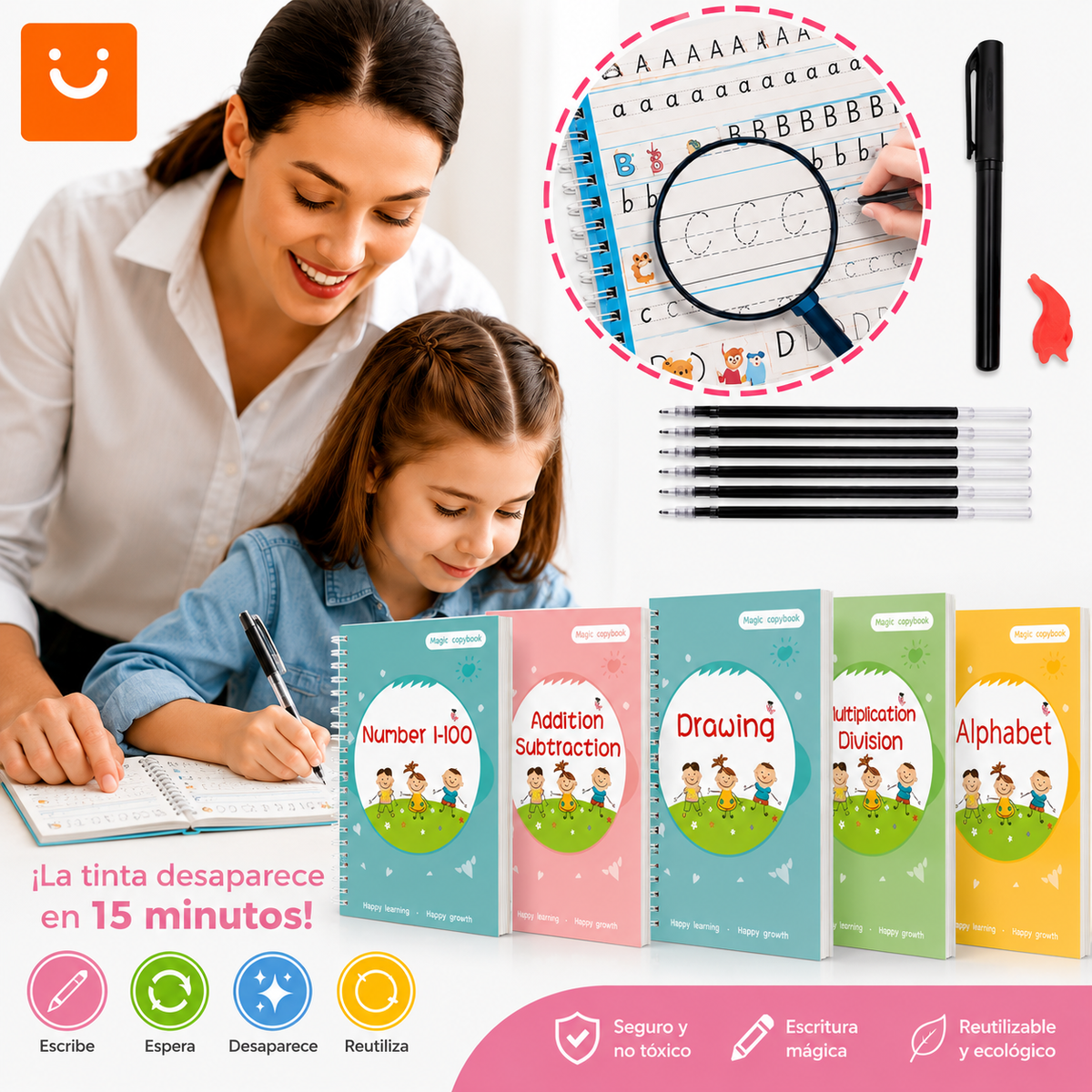 Set 5 Cuaderno Magic Copybook Edición Premium
