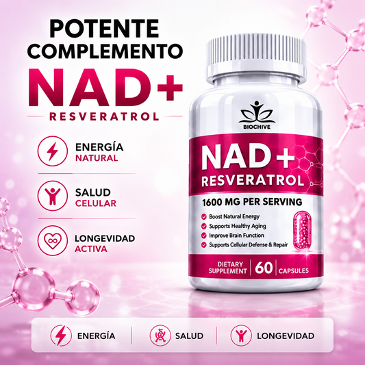 NAD+RESVERATROL 60 CAPSULAS* REJUVENECIMIENTO CELULAR
