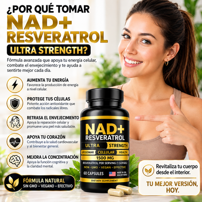 NAD+ Resveratrol americano 60 cápsulas
