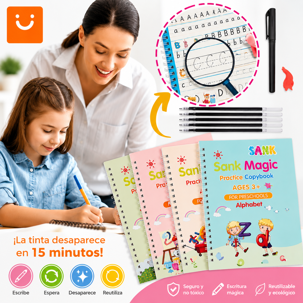 Set Cuaderno Magic Caligrafia Montessori
