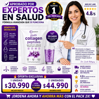 5 PEPTIDOS DE COLÁGENO HIDROLIZADO DE FÁCIL ABSORCIÓN.
