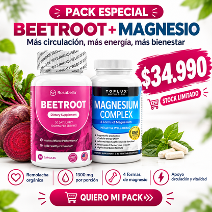 BEETROOT Remolacha + Magnesio Complex de regalo