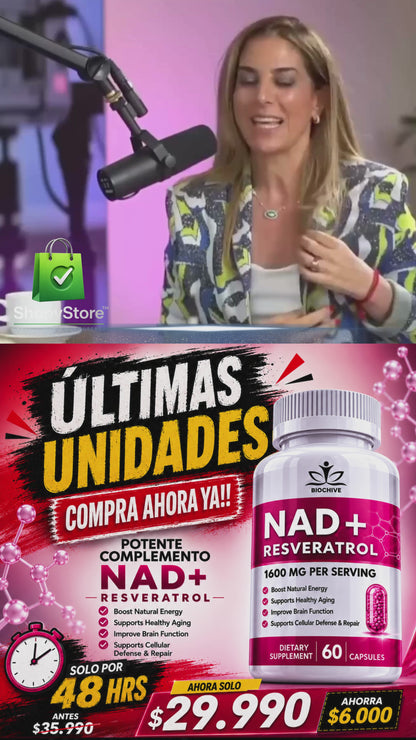 NAD+RESVERATROL 60 CAPSULAS* REJUVENECIMIENTO CELULAR